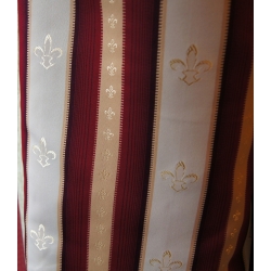 Tkanina stylowa pasy bordo szer. 140  cm